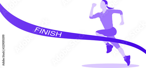 Running woman on white background. Girl is engaged in fitness. Morning jogging. Active and healthy lifestyle.