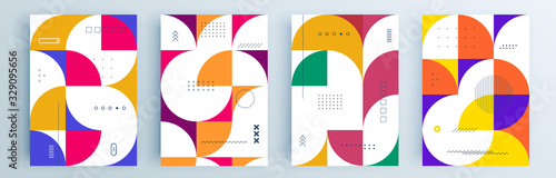 Modern abstract covers set, minimal covers design. Colorful geometric background, vector illustration.