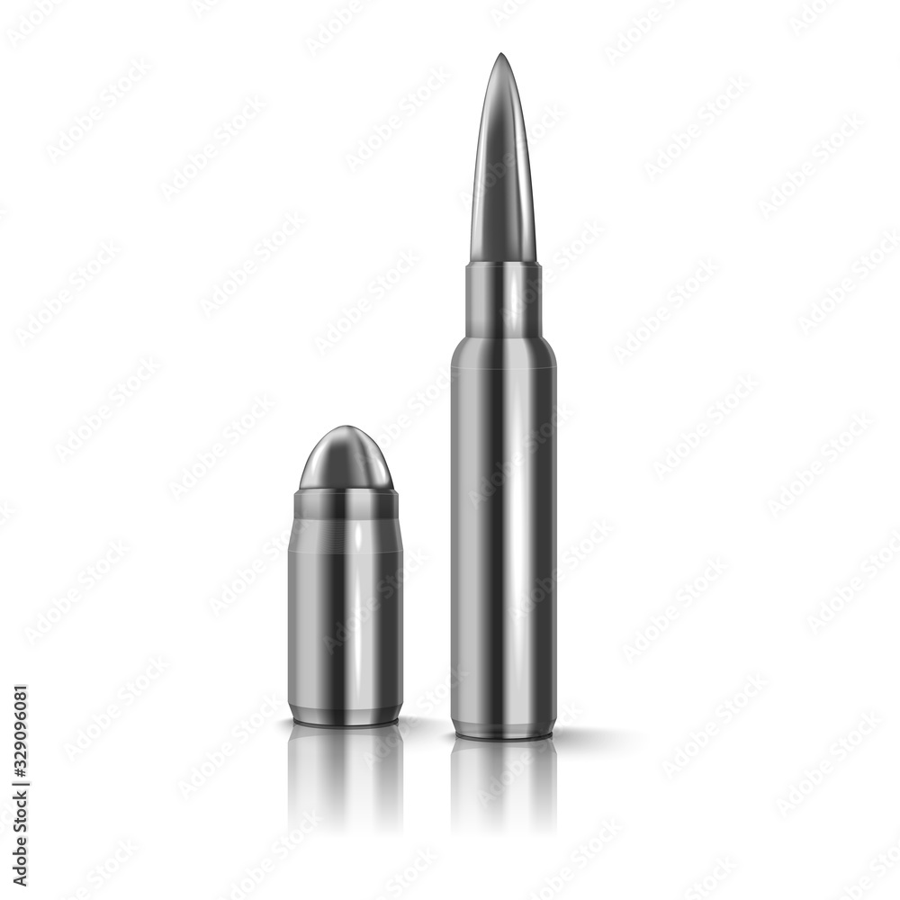 Rifle bullet isolated on white Rifle bullet isolated on white
