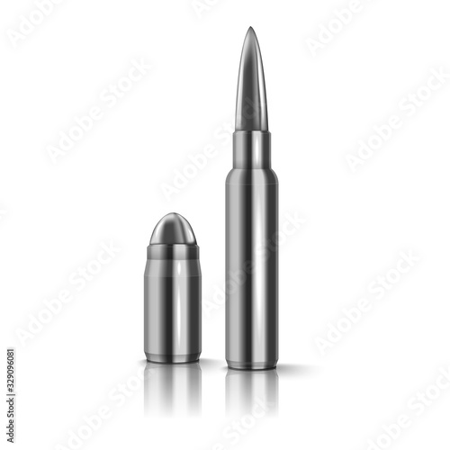 Rifle bullet isolated on white Fototapet