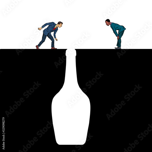 Alcoholics look into the bottle