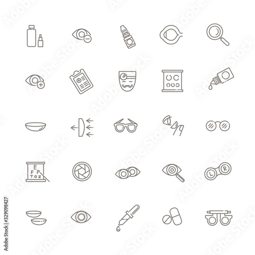 eyes health line icons set