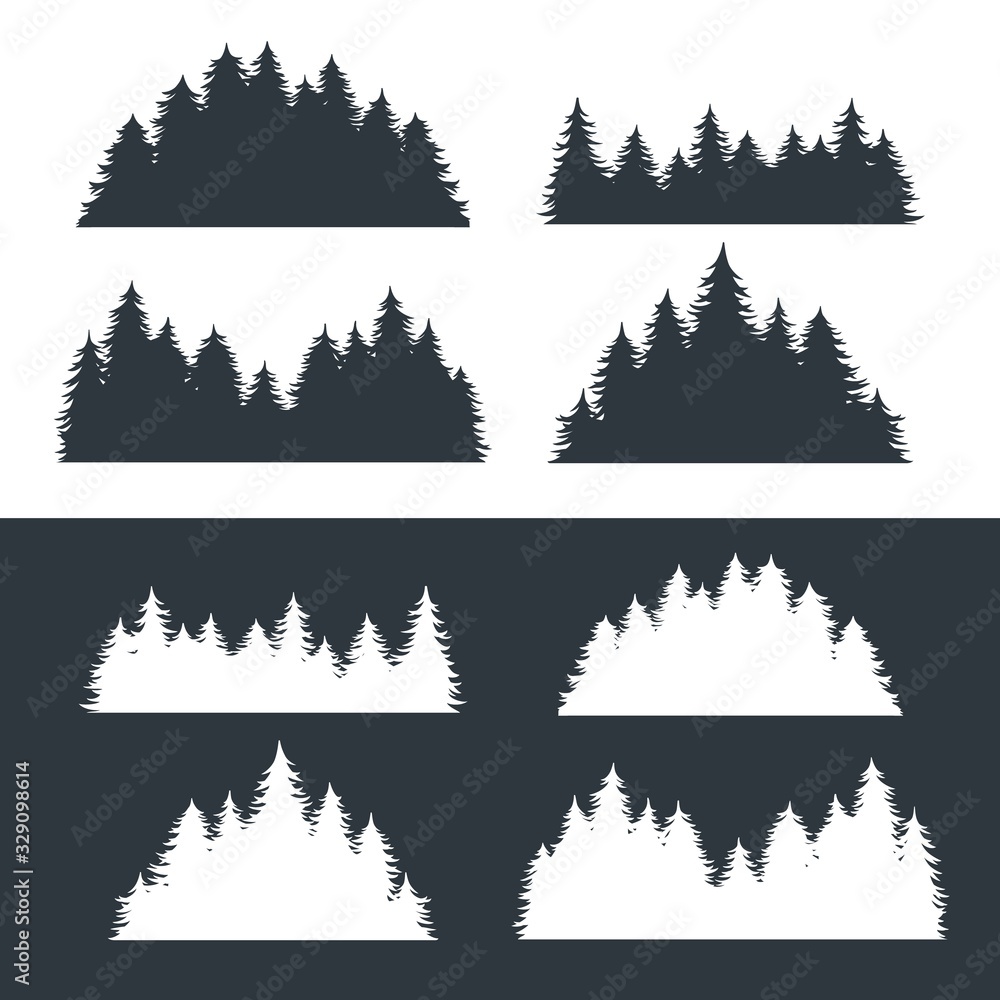 Plakat Forest silhouette for emblem and logo nature theme