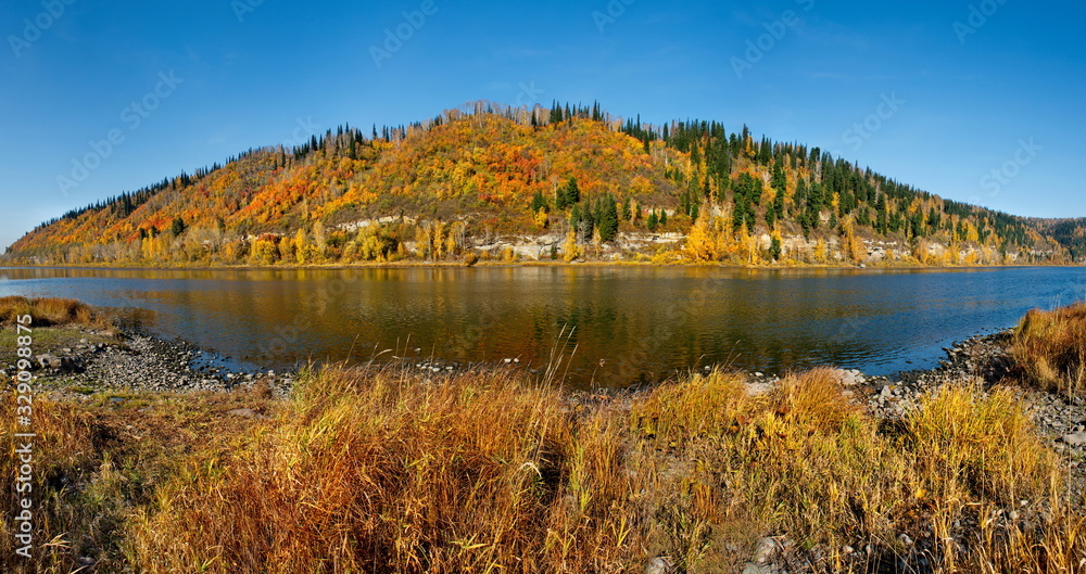 Russia. South Of Western Siberia, Kuznetsk Alatau. The upper reaches of the Tom river near the city of Mezhdurechensk.