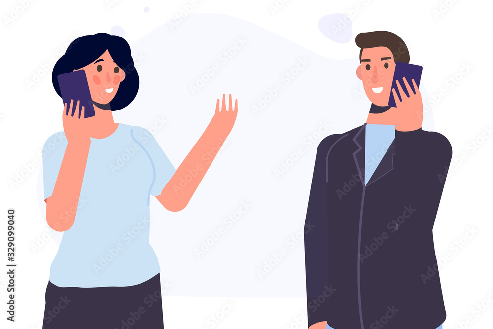 Business conversation on phone concept. Vector illustration. Business conversation on phone concept. Vector illustration.