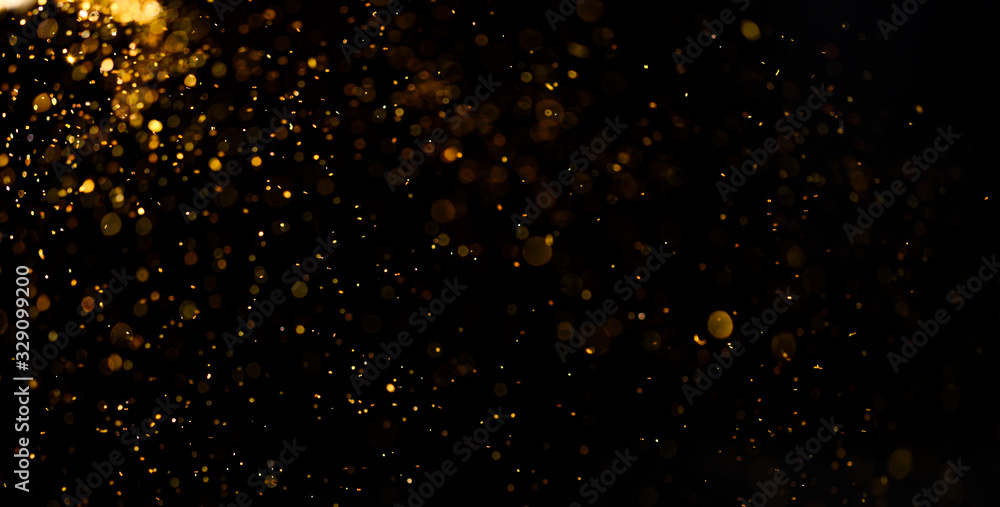 Abstract gold bokeh defocus by neon lights blur background.. - obrazy, fototapety, plakaty 