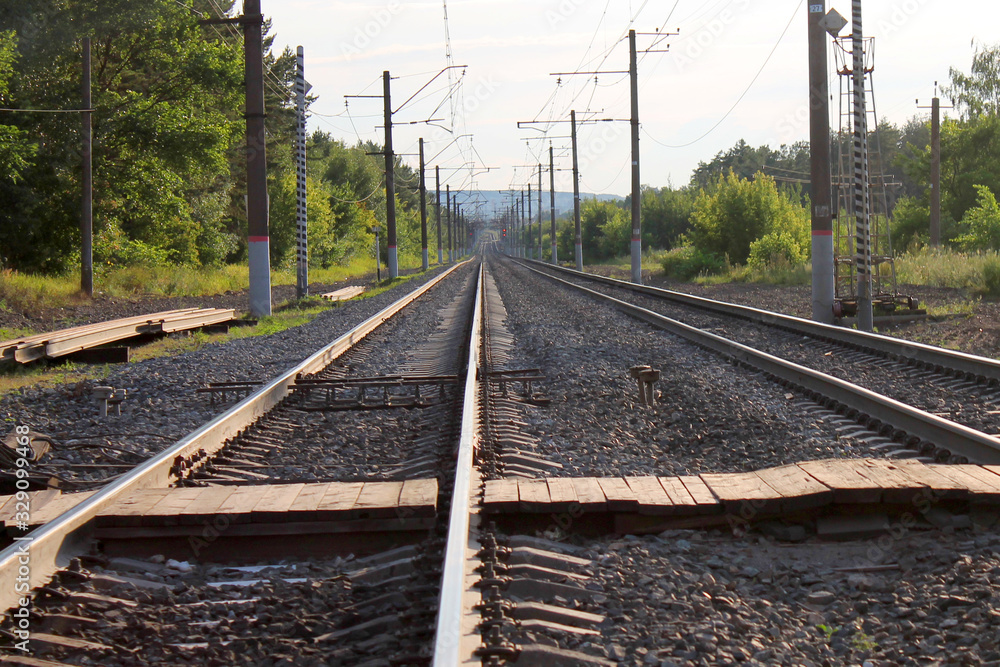 empty railway in perspective empty railway in perspective