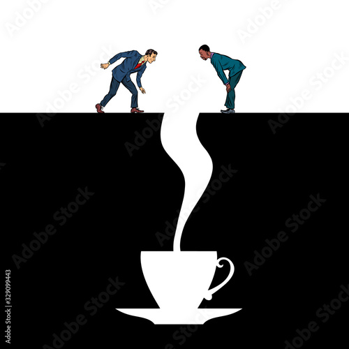 Men and a cup of coffee