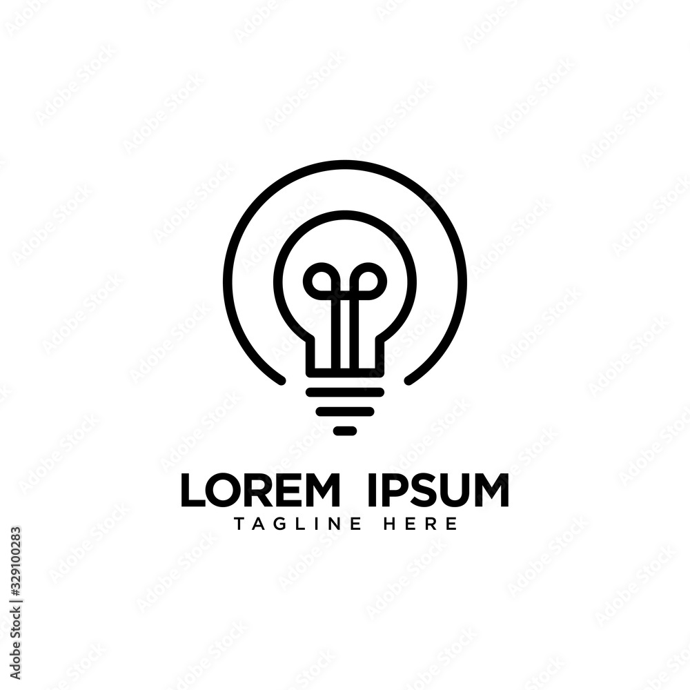 light bulb line logo design energy, concept idea of electric power light bulb line logo design energy, concept idea of electric power