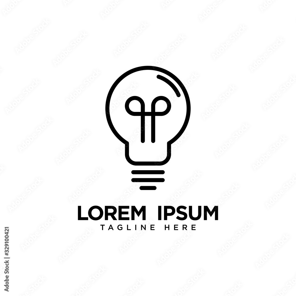 light bulb line logo design energy, concept idea of electric power light bulb line logo design energy, concept idea of electric power