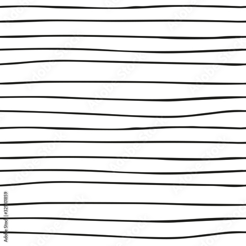 black thin horizontal lines on white background seamless pattern, abstract texture background, editable vector illustration for decoration, fabric, textile, paper