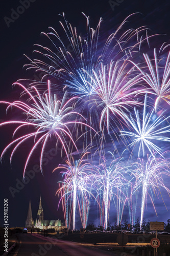 Obraz na płótnie Feu d'artifice Chartres