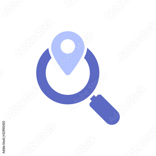 Location Search Vector illustration Glyph With Color Background and Investment icon.