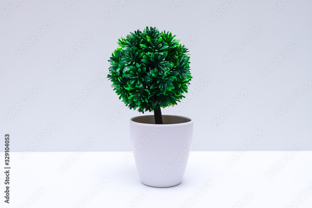 Plastic tree on a white background Plastic tree on a white background
