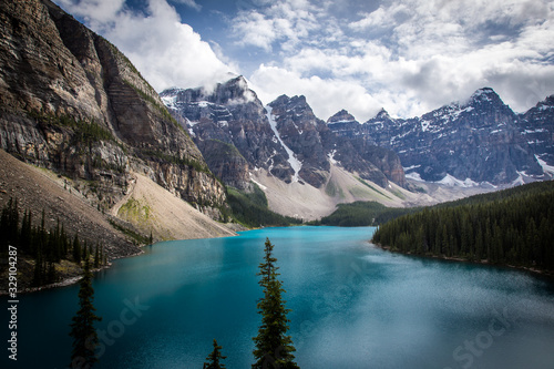 The view of Moraine Lake, Canada
