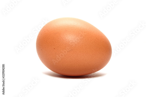 single brown chicken Horizontal eggs isolated on white background