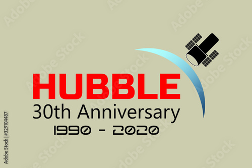 30th anniversary of the Hubble Space Telescope achieves its 30th year in orbit. Vector illustration design for textile and fashion, banner, graphics, prints, slogan tees, stickers, cards, labels