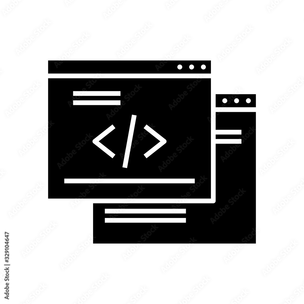 Web pages black icon, concept illustration, vector flat symbol, glyph sign. Web pages black icon, concept illustration, vector flat symbol, glyph sign.