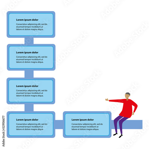 Element infographic steps 1 through 5 with images of industrial pollution