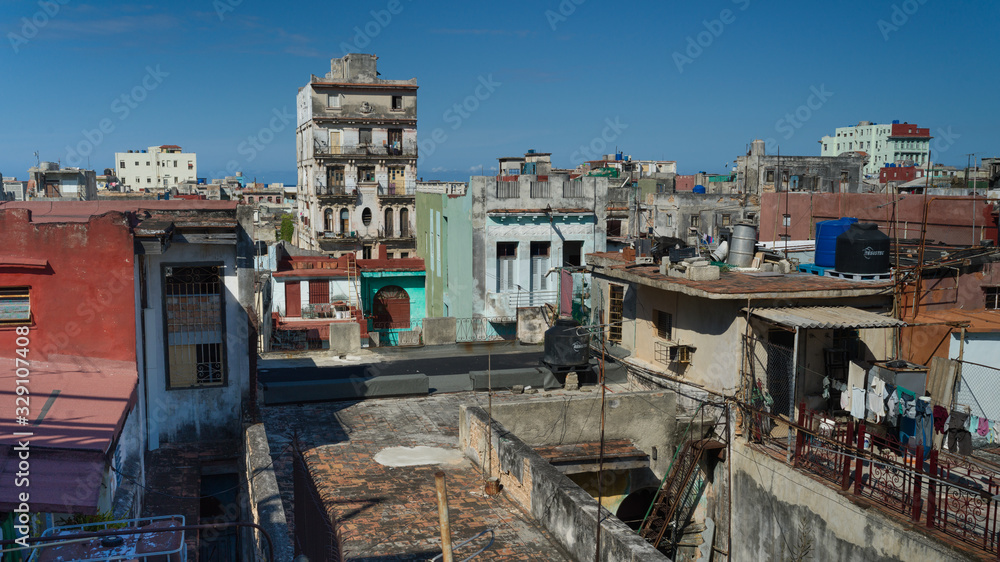 View of houses in Havana, Cuba
