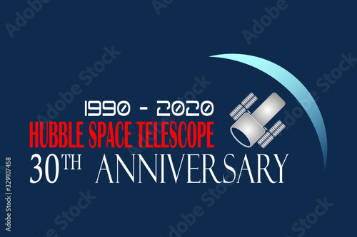 30th anniversary of the Hubble Space Telescope achieves its 30th year in orbit. Vector illustration design for textile and fashion, banner, graphics, prints, slogan tees, stickers, cards, labels