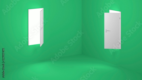 abstract symbol for business with doors - 3D Illustration