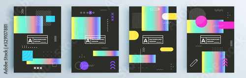 Modern abstract covers set, minimal covers design. Colorful geometric background, vector illustration.
