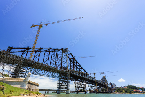 Maintenance works of the Hercílio Luz bridge in Florianópolis