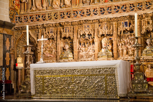 Fotografie, Obraz San salvador de la seo Cathedral altarpiece
