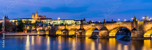 Wallpaper Mural Charles Bridge in Prague in Czechia. Prague, Czech Republic. Charles Bridge (Karluv Most) and Old Town Tower. Vltava River and Charles Bridge. Concept of world travel, sightseeing and tourism. Torontodigital.ca