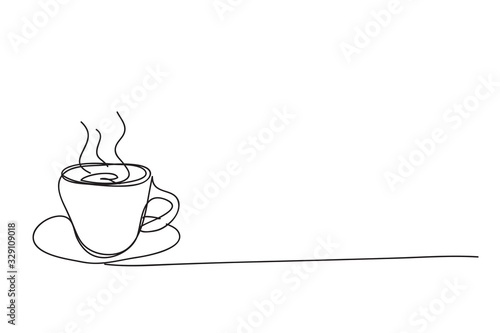 coffee cup ,line drawing style, vector design