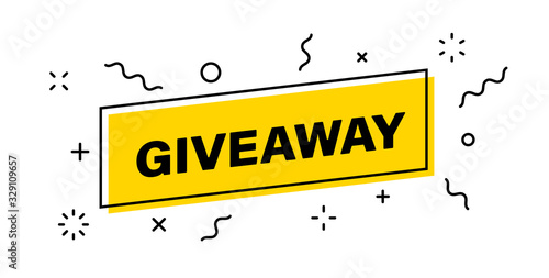 Giveaway banner. Post template. Win a prize giveaway. Social media poster. Vector design illustration.