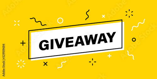 Giveaway banner. Post template. Win a prize giveaway. Social media poster. Vector design illustration.