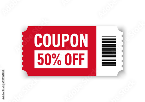 Set of Template Coupon. Gift Coupon element template, graphics design. Voucher promo code. Shopping, marketing, food and drink, business. Vector illustration.