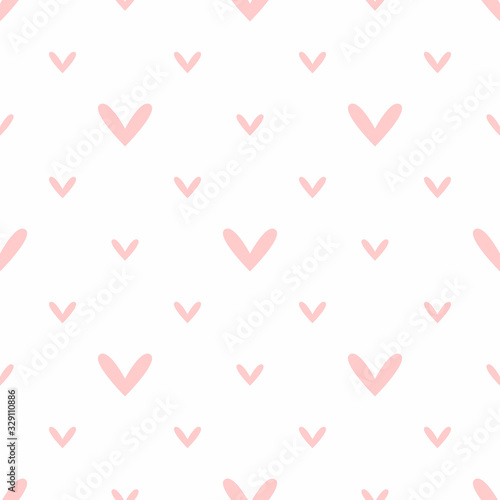 Simple seamless pattern with repeating heart. Romantic print. Cute vector illustration.