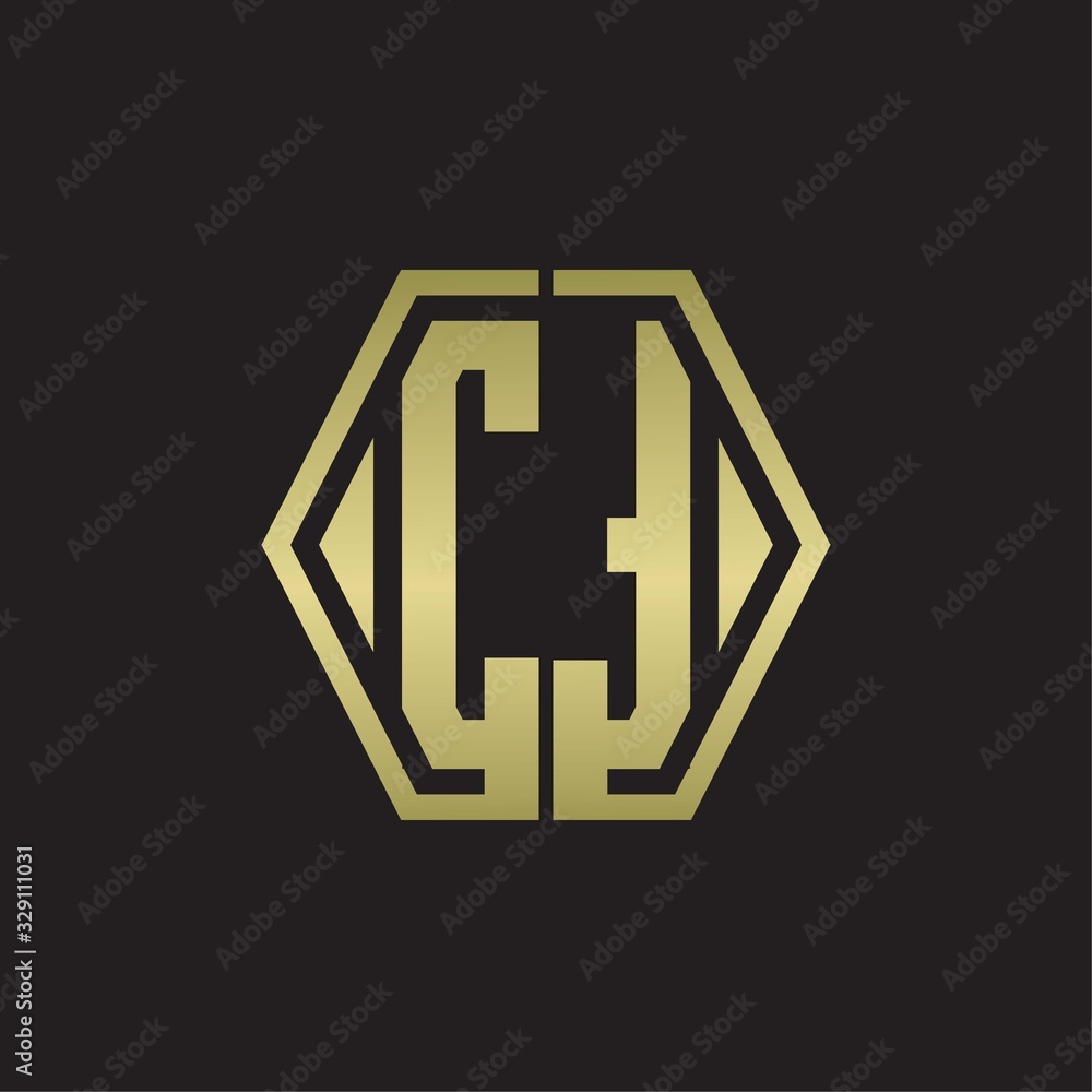 CT Logo monogram with hexagon line rounded design template with gold colors CT Logo monogram with hexagon line rounded design template with gold colors