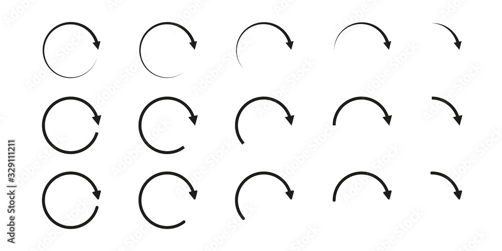 Arrow round icon vector. Black arrow circle recycle design. Black circle arrow. Recycle set icon vector. Arrow round icon vector. Black arrow circle recycle design. Black circle arrow. Recycle set icon vector.