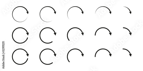Arrow round icon vector. Black arrow circle recycle design. Black circle arrow. Recycle set icon vector.
