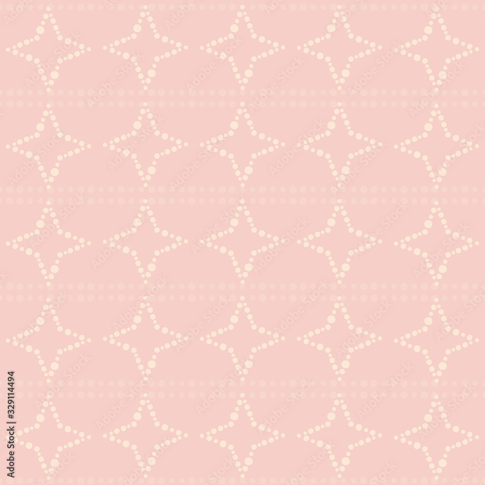 Vector pink pale dotted stars and circles seamless pattern background Vector pink pale dotted stars and circles seamless pattern background