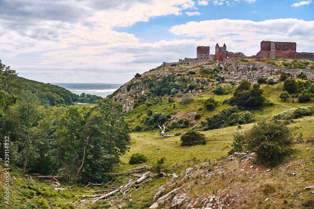 Hammershus castle - Scandinavia's largest medieval fortification, Bornholm island, Denmark. Hammershus castle - Scandinavia's largest medieval fortification, Bornholm island, Denmark.