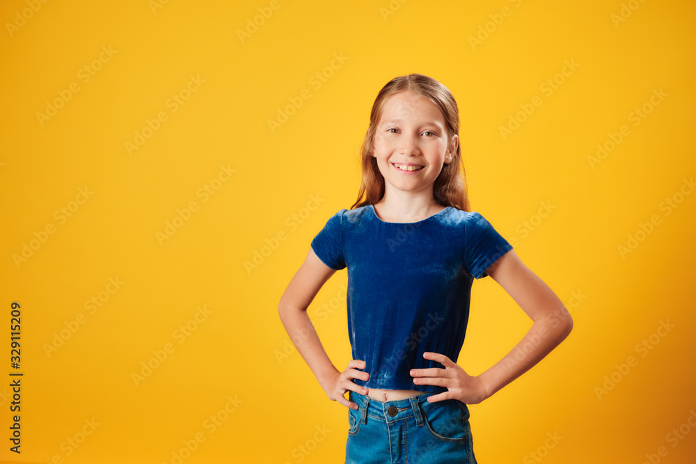 Portrait Of Little Redhead Girl Smiling Proud At Camera Portrait Of Little Redhead Girl Smiling Proud At Camera