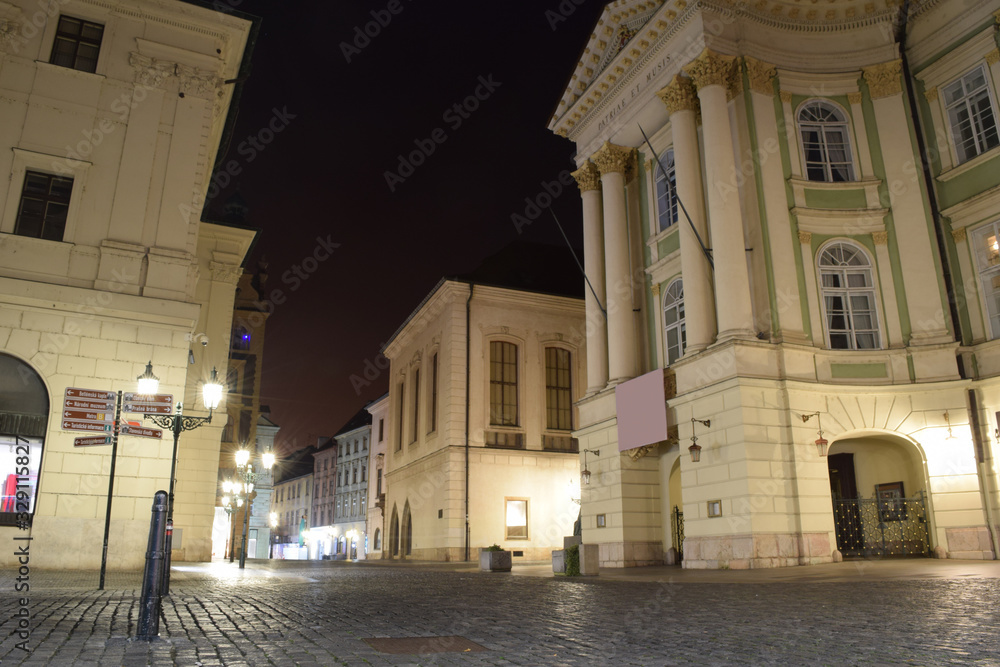 Downtown of Prague at night (near Old Town Square), Czech Republic