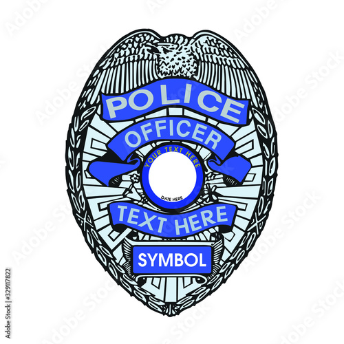 Police Officer badge decorative design template - VECTOR