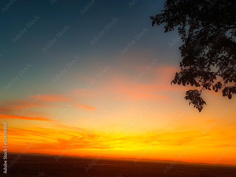 sunset in mountains