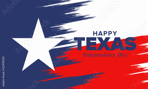 Texas Independence Day. Freedom holiday in Unites States, celebrated annual in March. Lone star flag. Texas flag. Patriotic sign and elements. Poster, card, banner and background. Vector illustration