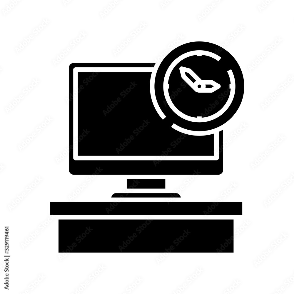 Time managements black icon, concept illustration, vector flat symbol, glyph sign. Time managements black icon, concept illustration, vector flat symbol, glyph sign.