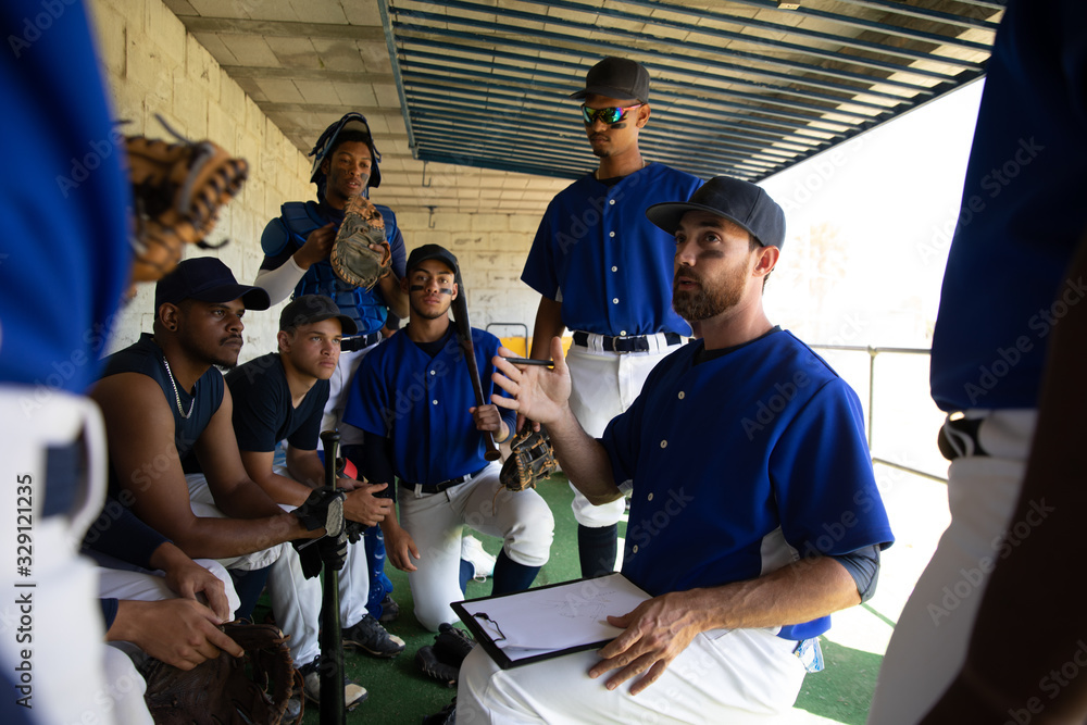 Baseball players preparing the match Baseball players preparing the match