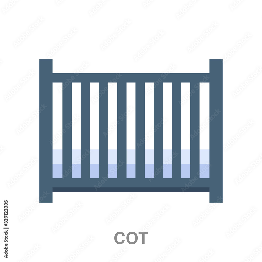 cot flat icon on white transparent background. You can be used black ant icon for several purposes.	