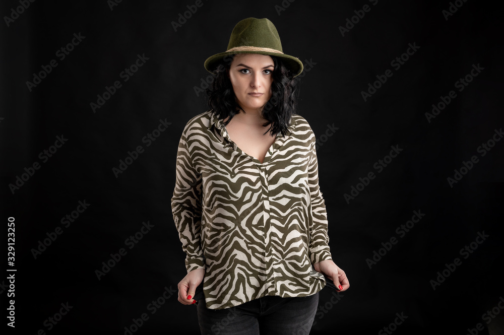 Attractive young woman dressed casually showing empty pockets Attractive young woman dressed casually showing empty pockets
