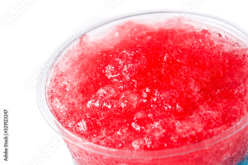Wallpaper Mural Colorful slushie of differents flavors with straw in plastic cup isolated on white background. Close up Torontodigital.ca
